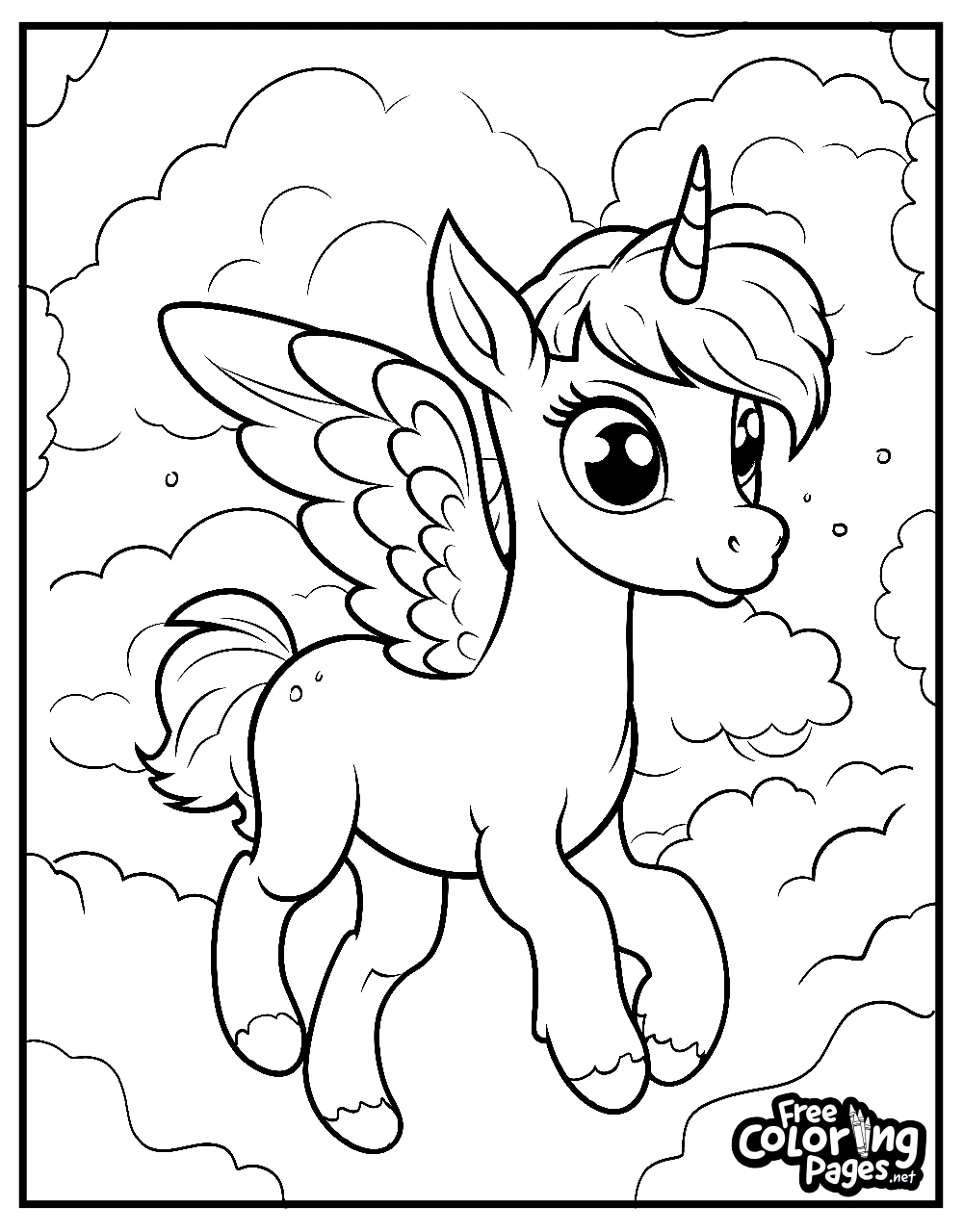 Among blooming flowers, this unicorn coloring pages for adults encourages relaxation and creativity, also available as a unicorn adult coloring pages printable