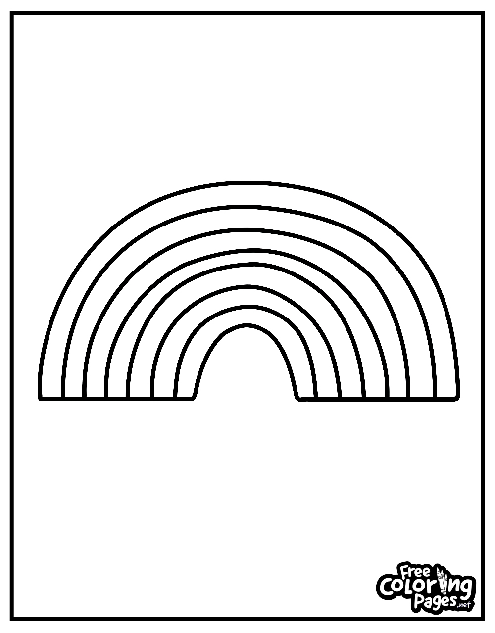 Kiddies coloring sheets for kids showcasing a simple and easy-to-color rainbow, ideal for preschool activities