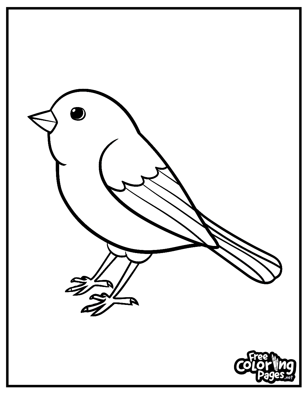 Kiddies kids coloring pages presenting a cheerful bird, perfect for a fun and engaging coloring session